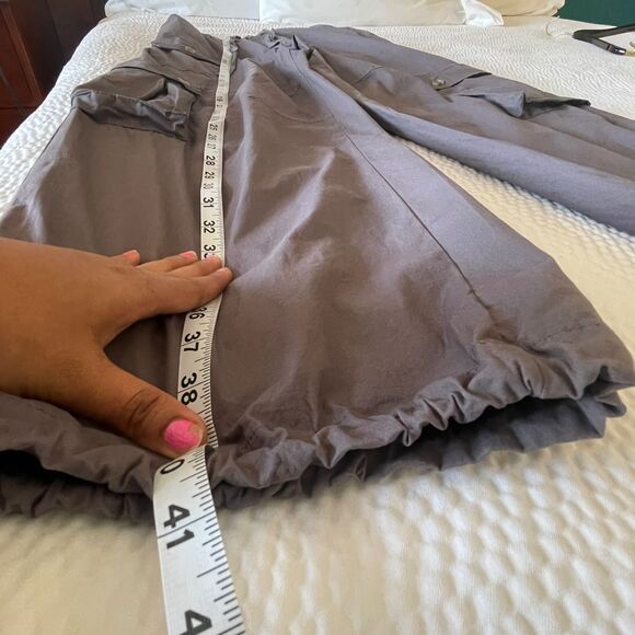 Project/Rebel Women's Cargo Pants Gray Relaxed Drawstring Hem Trousers Size L - Picture 10 of 10
